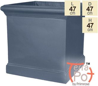 PRIMROSE H47cm Blenheim Lead Effect Cube Planter - By Terra Pot