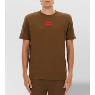 HUGO BOSS Hugo Mens Diragolino 212 Crew Neck Tee, Medium Brown