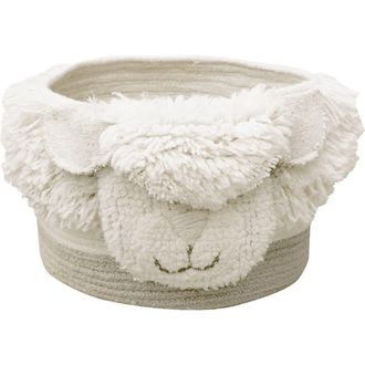 Lorena Canals Woolable Basket Pink Nose Sheep in Sheep White, Rose, Sandstone at Nordstrom