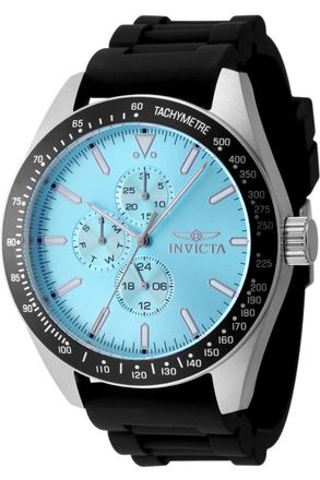 Invicta Aviator 48856 Heren Horloge - Quartz Uurwerk - Roestvrij Staal met blauwe Wijzerplaat - 45mm