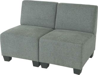 Hhg Hhg - Nunca Usado] Sof&aacute; Modular 2 Plazas Lyon, Tela/textil, Gris, Sin Reposabrazos