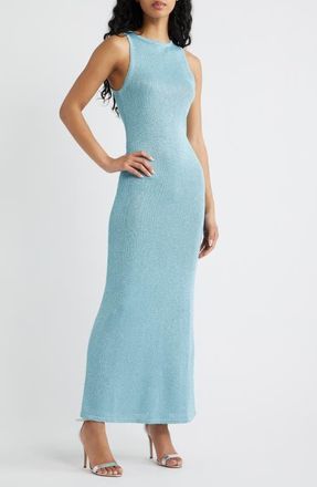 Princess Polly Tourista Sleeveless Knit Maxi Dress in Blue at Nordstrom, Size 2