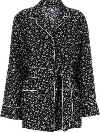 Dolce & Gabbana Camicia in Seta Stampata - - Nightwear & Lounge - Donna - Nero - L