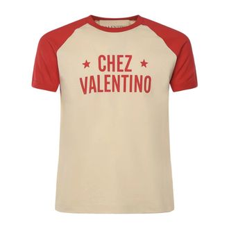 Valentino Garavani Tops, Heren, Beige, 2Xl, Katoen, Katoenen T-shirts en Polos, Regular Fit