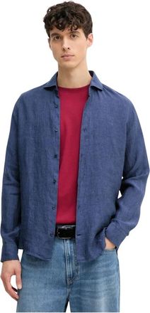 Joop 17 JSH-146Pai-W Shirt - Heren - Casual Overhemden - Blauw - XL - Linnen - Overhemden