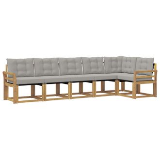 vidaXL Conjunto De Sof&aacute;s De Exterior 6 Pcs Blanco Y Gris Claro Vidaxl