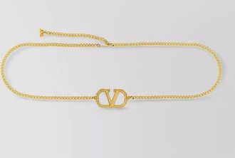 Valentino Garavani brass logo buckle belt