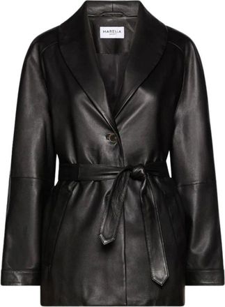 Marella Dames, Jassen, Zwart, Maat: XS Leer