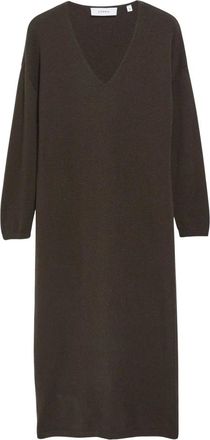 Comma Gebreide jurk van wolmix - Dames - Jurken - Bruin - Maat: M Wol