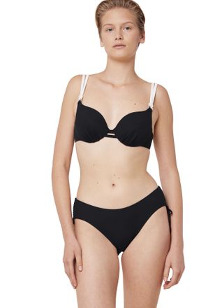 Triumph Bikini-Hose TRIUMPH Summer Glow Midi sd, Damen, Gr. 38, N-Gr, schwarz, Microfaser, Elasthan, Recycling-Polyamid, Waffelmuster, strukturiert, unifarben