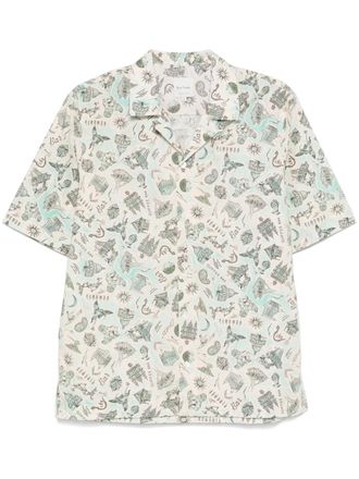 Paul Smith graphic-print shirt - men - Cotton - M - Green