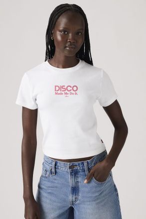Levi's Camiseta Graphic Essential Sporty - Mujer - XS - Blanco / Disco Made Me Do It Bright White