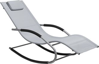 Beliani Tumbona mecedora metal gris