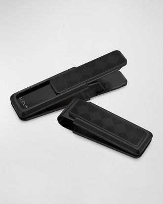 M Clip Men & apos;s Herringbone IP Black Stainless Steel Money Clip