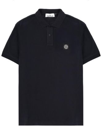 Stone Island Navy Blue Logo Polos