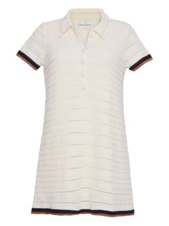 Cara Cara Lydia crochet polo dress - women - Cotton - S - Neutrals