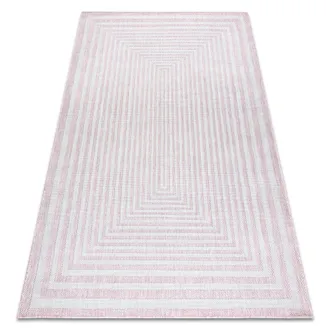 RugsX Tappeto Sizal Sion Labirinto 22376 Tessuto Piatto Rosa / Ecru Pink 120x170 Cm