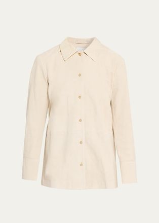 Vince Suede Paneled Shirt Jacket