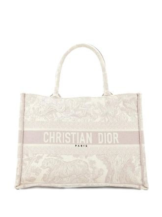 Dior Book Embroidered Canvas Medium tote bag - Toni neutri