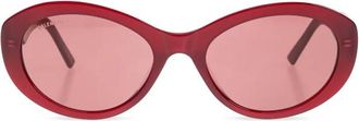 Balenciaga Flat Oval Zonnebril - Dames - Zonnebrillen - Rood - ONE Size - Accessoires
