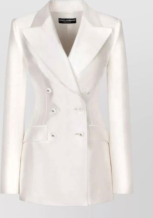 Dolce & Gabbana double breasted blazer structured shoulders silk