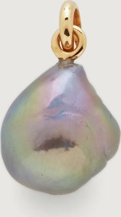 Monica Vinader Gold Nura Grey Baroque Pearl Pendant Charm Pearl