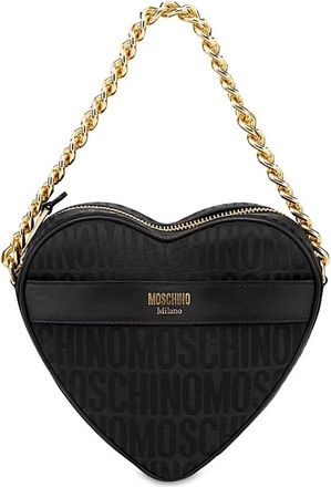 Moschino Stijlvolle Leren Tas - Dames - Schoudertassen - Zwart - ONE Size - Tassen