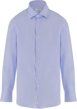 Alessandro Gherardi Katoenen Shirt - Heren - Casual Overhemden - Blauw - M - Katoen - Overhemden
