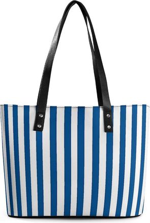 Generic Blue Striped Tote Bags for Women Cute Shoulder Purses Handbags