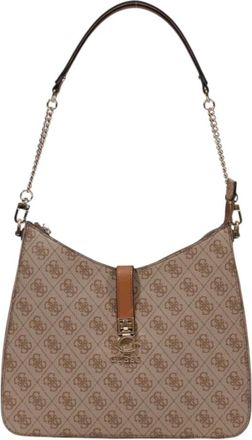 Guess Shoulder Bags, female, Beige, Size: ONE SIZE Elegant Hobo Shoulder Bag