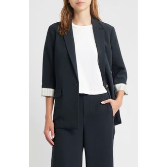 Rag & Bone Jennie Elbow Sleeve Crepe Blazer in Black at Nordstrom Rack, Size 8