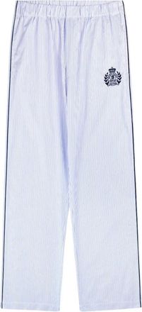 Sporty & Rich Gestreepte Pyjamabroek - Dames - Straight fit broeken - Blauw - M - Katoen - Broeken
