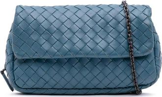 Bottega Veneta Pre-owned Cross Body Bags, female, Blue, Size: ONE SIZE Pre-owned Chain Leather Bag