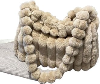 Generic Womens Plush Bags Trendy Plush Tote Bag, Large Capacity Elegant Crossbody Shoulder, Handbag For Women(Grey)