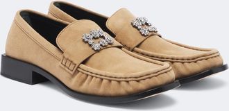 Roger Vivier Viv Moc embellished suede loafers