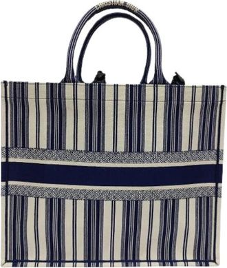 Dior Pre-owned Katoenen Tote Bag - Dames - Vintage Shopper - Blauw - ONE Size - Katoen - Vintage