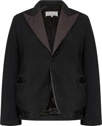 Maison Margiela Minimalistische Blazer Jas - Heren - Blazers - Zwart - M - Katoen - Jassen