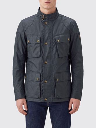 Belstaff Giacca utility in cotone cerato con collo alto e tasche applicate