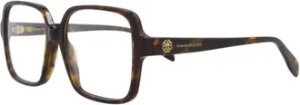 Alexander McQueen Unisex Black Square Eyeglass Frames AM0286O 002