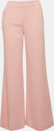 Alice & Olivia Alice + Olivia Light Pink Crepe Wide Leg Trousers