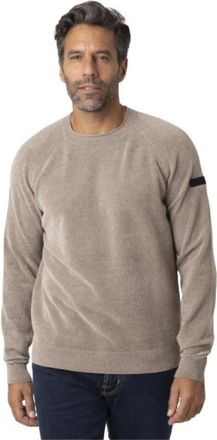 Roberto Ricci Design Velvet Rave Round Knit - Heren - Ronde hals truien - Beige - 3XL - Truien & Vesten