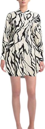 Maison Rabih Kayrouz Zebra Print Short Dress In Black-White
