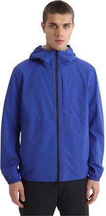 Woolrich Pacific Waterdichte Jas - Heren - Zomerjassen - Blauw - S - Polyester - Jassen
