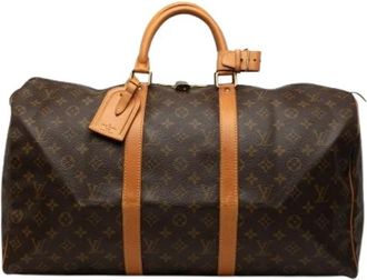 Louis Vuitton Pre-owned Keepall 50 - Dames - Vintage Weekendtas - Bruin - ONE Size - Leer - Vintage