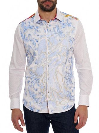 Robert Graham Behind The Wheel Long Sleeve Shirt In White