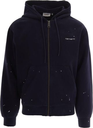 Carhartt Work in Progress Navy Blue Hood Sweatshirts