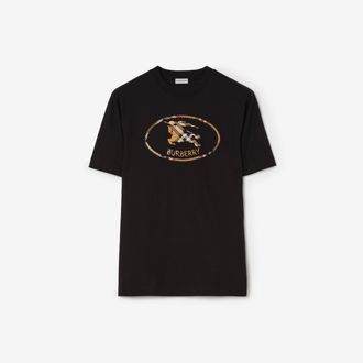 Burberry Check Knight Stamp Cotton T-shirt