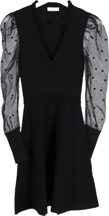 Sandro Sandro Polka Dot Sheer Sleeve in Black Cotton