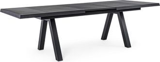BIZZOTTO Ausziehbarer Design Outdoor Keramik Esstisch Krion 205-265 x 103 cm - Anthrazit Jx55