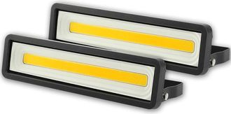OEM Paquete De 2 Focos Led Exteriores De 50 W Y 4000 L&uacute;menes, 220 V, Potentes, Resistentes Al Agua Ip66, Luz Blanca C&aacute;lida De 3000 K Para Seguridad En Pat